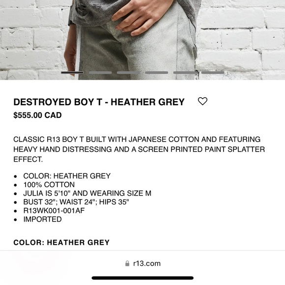 R13 Destroyed Boy T-shirt - Picture 7 of 7